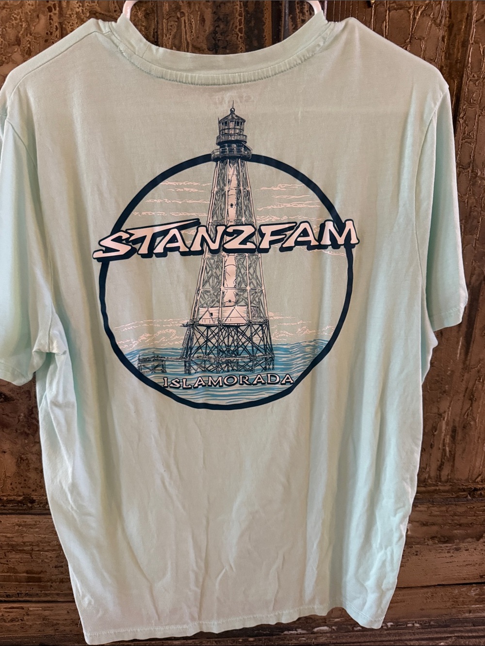 Light Blue Short-Sleeve Tee with Lighthouse Graphic